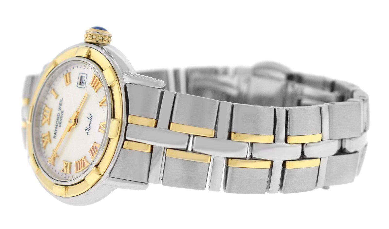 Authentic Ladies Raymond Weil Parsifal Steel Gold Mother of Pearl Quartz Watch 3