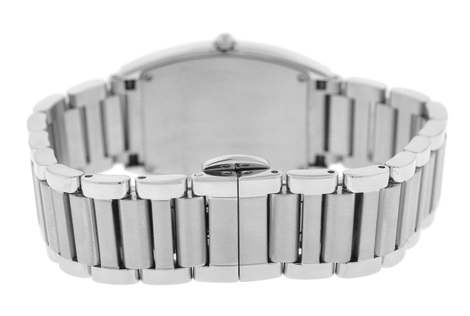 Authentic Ladies Tourneau Diamond Bezel Stainless Steel Quartz Watch 1