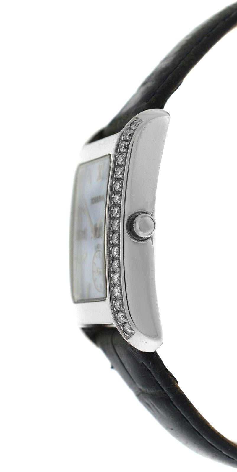 Brand	Tourneau
Model	1064
Gender	Ladies
Condition	Pre-owned
Movement	Swiss Quartz
Case Material	Stainless Steel
Bracelet / Strap Material	
Leather (aftermarket)

Clasp / Buckle Material	
Stainless Steel (aftermarket)

Clasp Type	Tang
Bracelet /