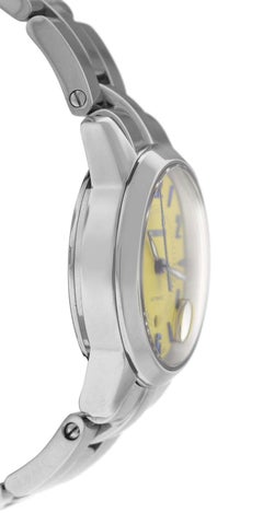 Authentic Ladies Tourneau Steel Automatic Yellow Dial Watch