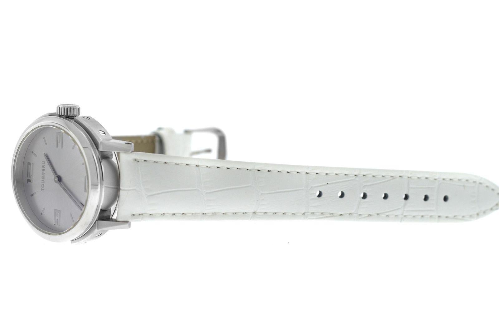 Women's Authentic Ladies Tourneau Steel Quartz Date Watch For Sale