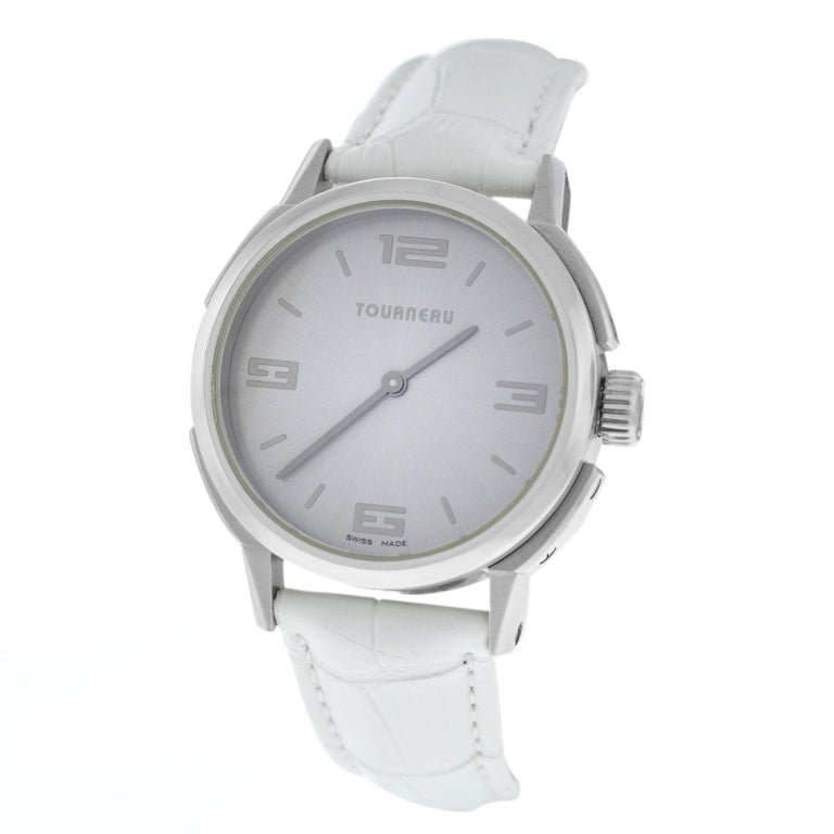 Authentic Ladies Tourneau Steel Quartz Date Watch For Sale at 1stDibs