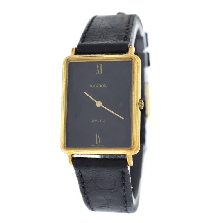 Authentic Ladies Tourneau Vintage Steel Gold Quartz Watch at 1stDibs