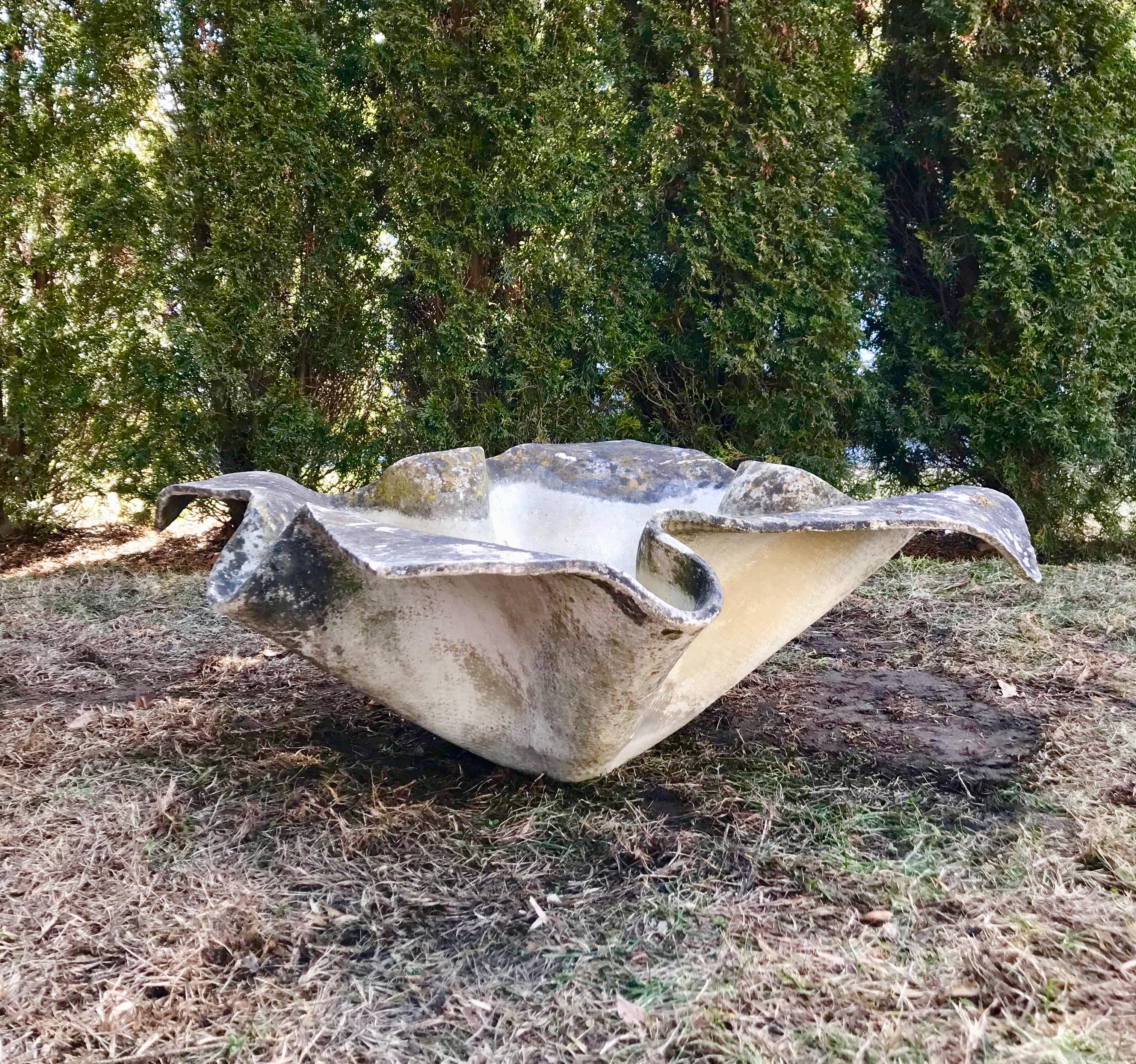 Large Willy Guhl Elephant Ear Planters with Superb Patina 3