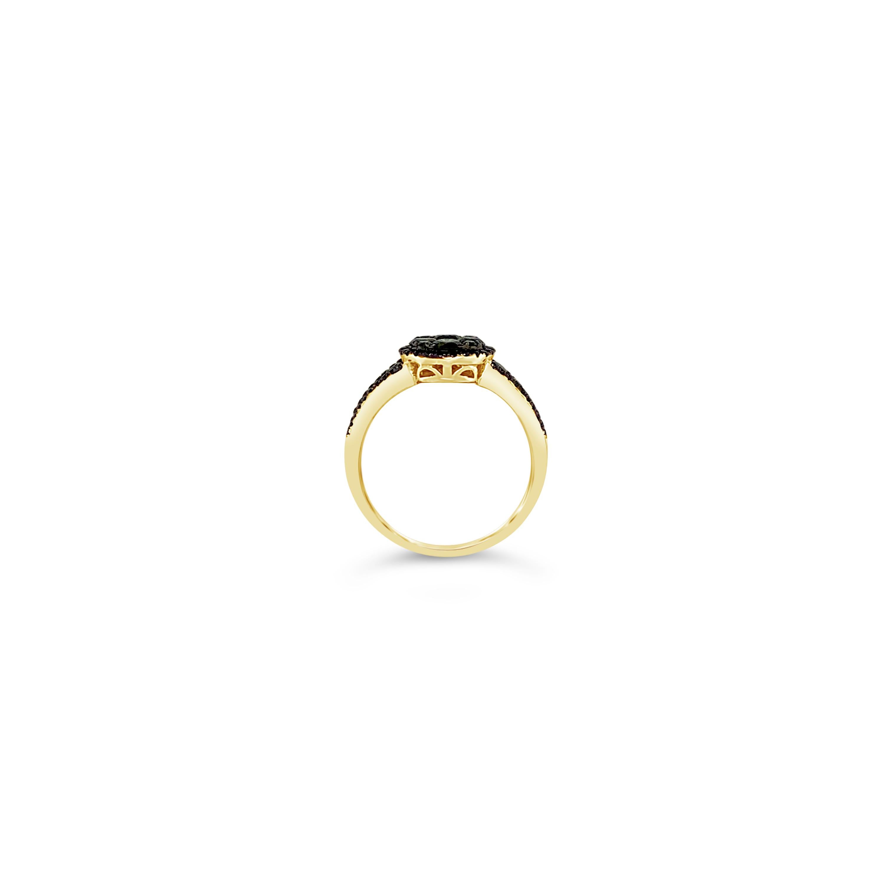 Le Vian Exotics® Ring featuring .79 cts. Green Diamonds, .25 cts. Black Diamonds set in 14K Honey Gold™. 
Please feel free to reach out with any questions! Item comes with a Le Vian® jewelry box as well as a Le Vian® suede pouch! 
Ring Size 7 
Ring