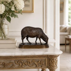 Authentic Lifetime Bronze Sculpture of “Grazing Ewe” by Rosa Bonheur ca. 1860s