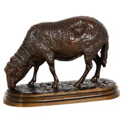 Authentic Lifetime Bronze Sculpture of “Grazing Ewe” by Rosa Bonheur ca. 1860s