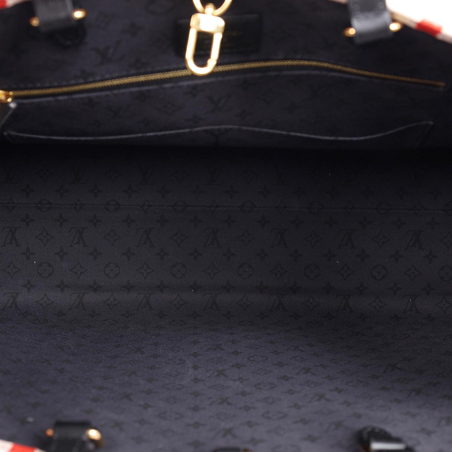 Louis Vuitton Red Black OnTheGo Tote Crafty Monogram Handbag 2020 For Sale 7
