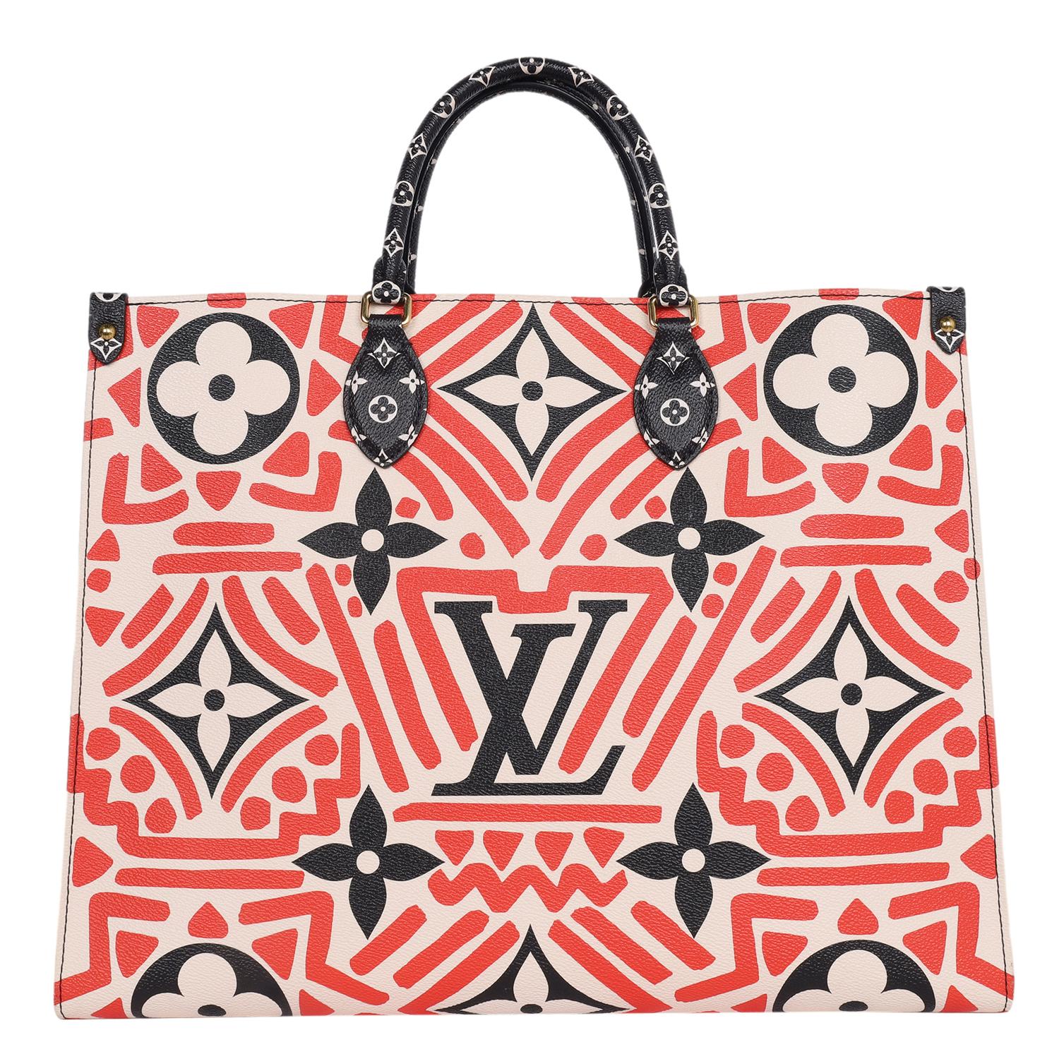 Louis Vuitton Red Black OnTheGo Tote Crafty Monogram Handbag 2020 For Sale 3
