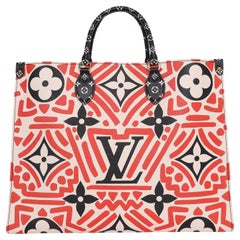 Used Louis Vuitton Red Black OnTheGo Tote Crafty Monogram Handbag 2020