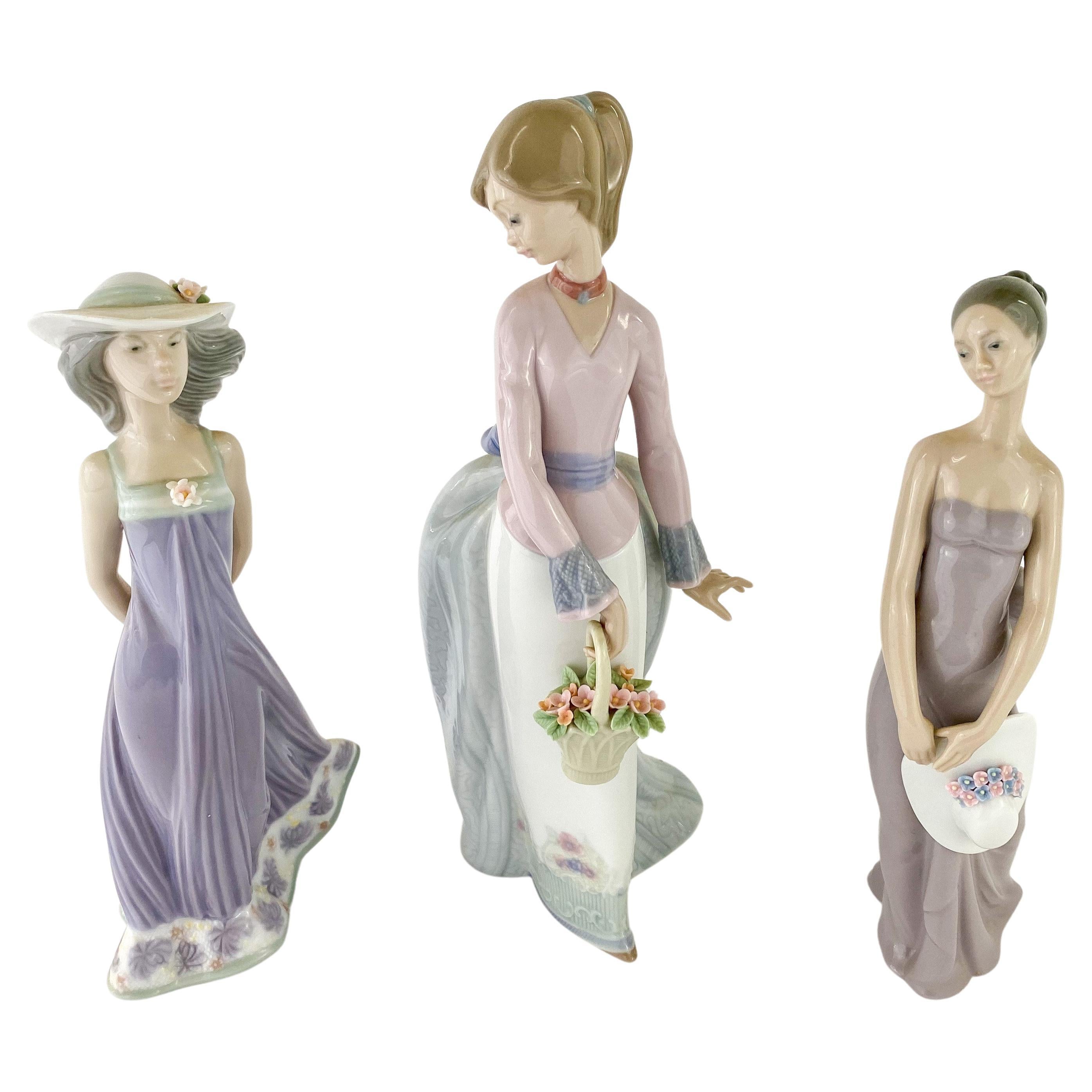 Authentic LLadro Handmade in Spain Figurine, a Set of 3, Retired Models For Sale