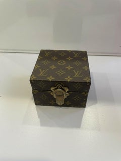 Authentic Louis Vuitton LV Logo Monogram Jewelry Hard Box Case