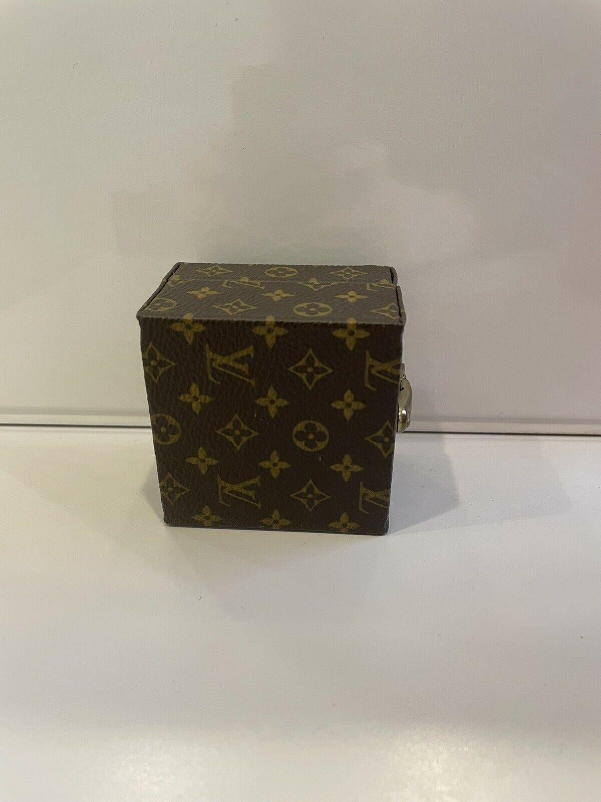 Women's or Men's Authentic Louis Vuitton LV Logo Monogram Jewelry Hard Box Case For Sale