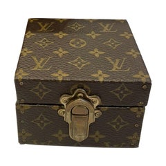 Authentic Louis Vuitton LV Logo Monogram Jewelry Hard Box Case