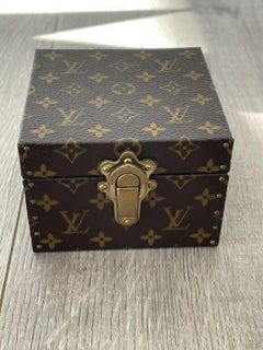 Authentic Louis Vuitton LV Logo Monogram Jewelry Hard Case Necklace Pendant Box