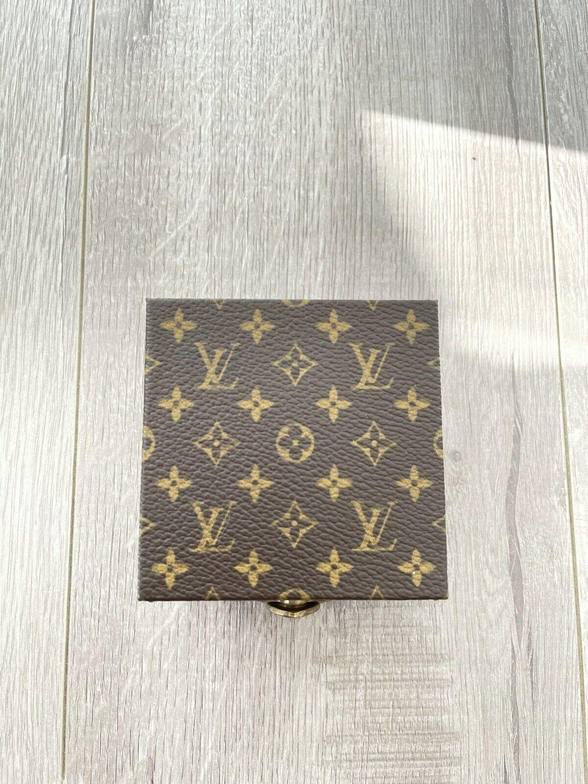 Women's or Men's Authentic Louis Vuitton LV Logo Monogram Jewelry Hard Case Necklace Pendant Box