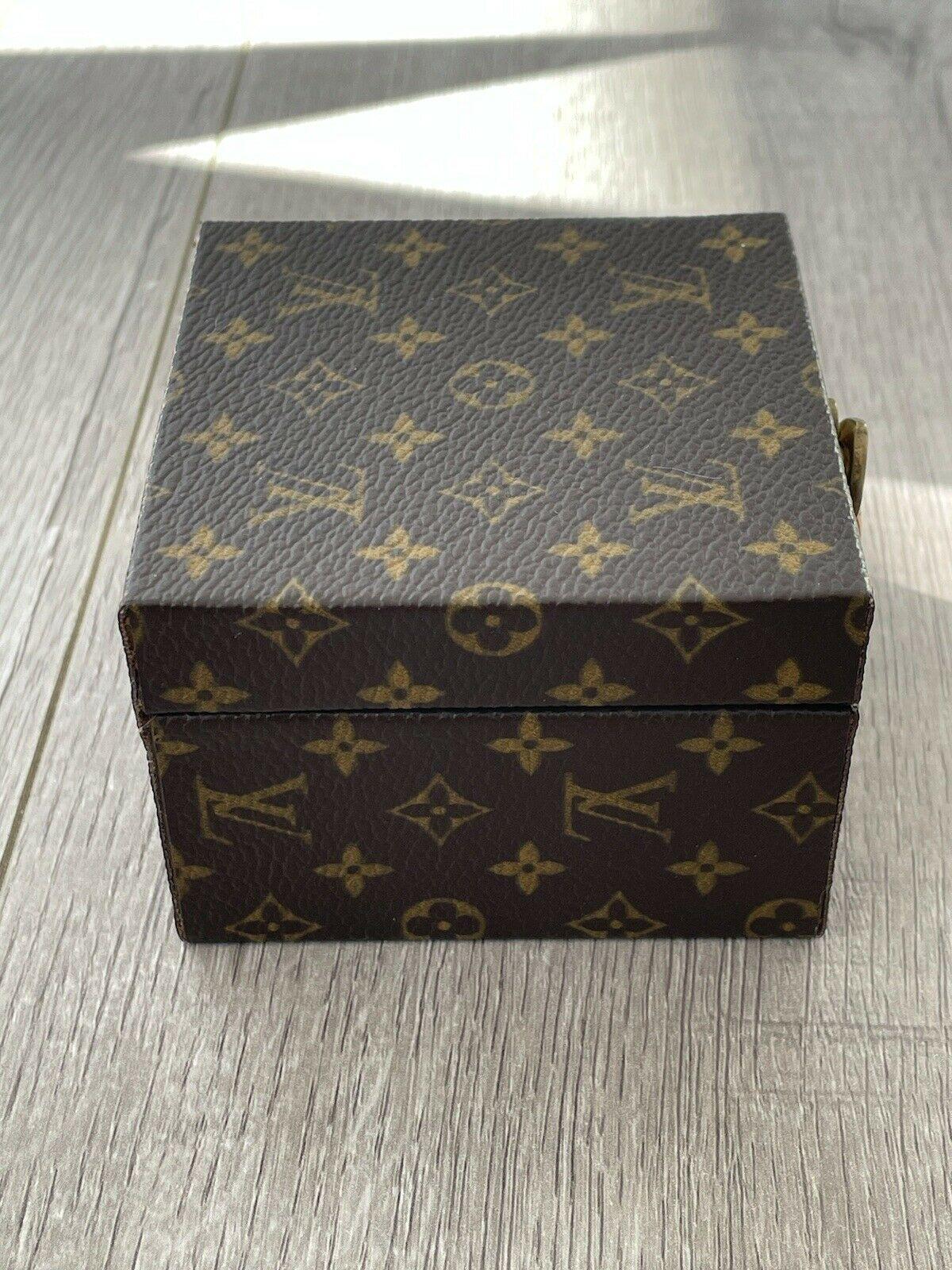 Authentic Louis Vuitton LV Logo Monogram Jewelry Hard Case Necklace Pendant Box 2