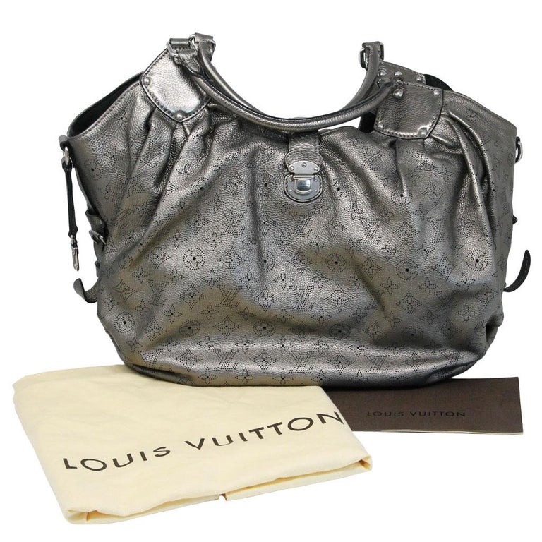 Authentic Louis Vuitton Metallic Mahina XL Shoulder Bag in dust bag w/ Receipt For Sale at 1stdibs