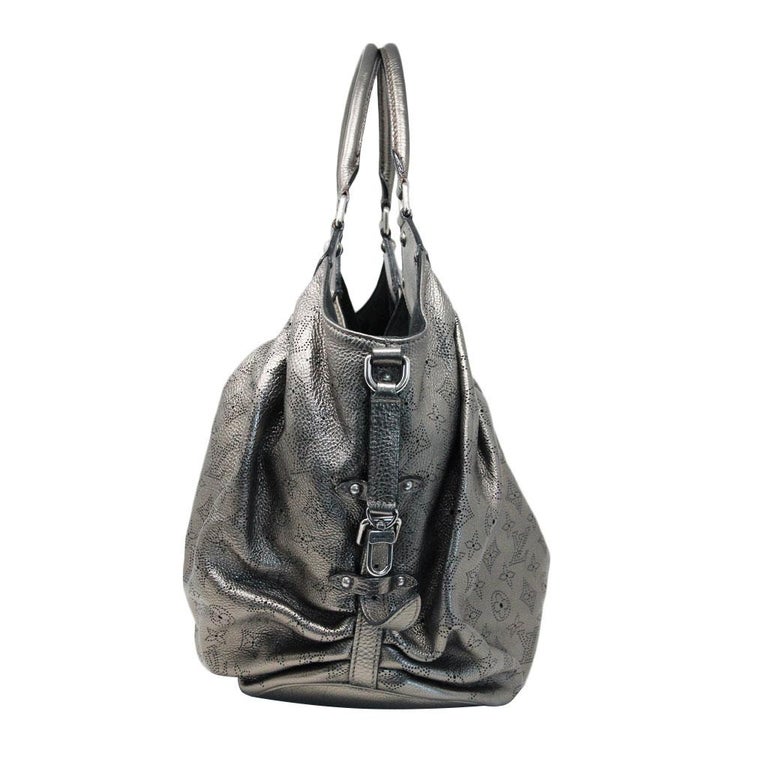 Authentic Louis Vuitton Metallic Mahina XL Shoulder Bag in dust bag w/ Receipt For Sale at 1stdibs