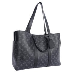 Authentic Louis Vuitton Monogram Eclipse Sac Plat Horizontal Zipper Tote