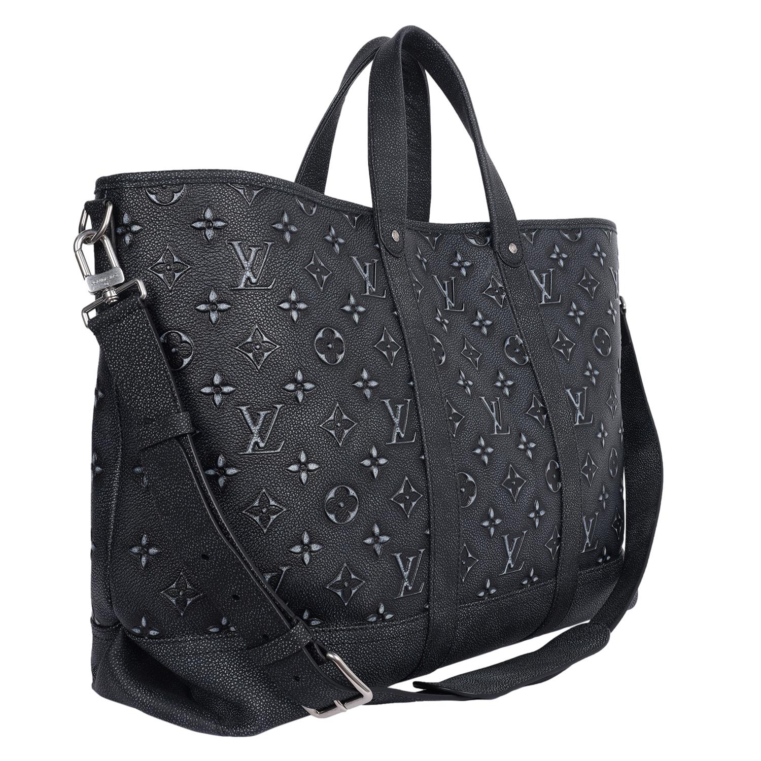 Louis Vuitton Black Monogram Leather Journey Tote Shoulder Bag For Sale 2