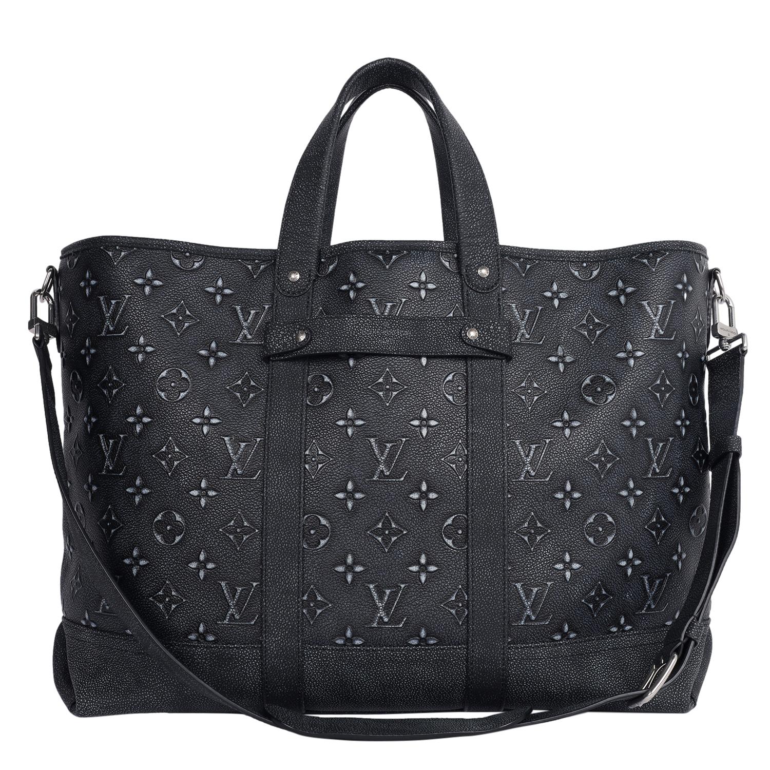 Louis Vuitton Black Monogram Leather Journey Tote Shoulder Bag en vente 4