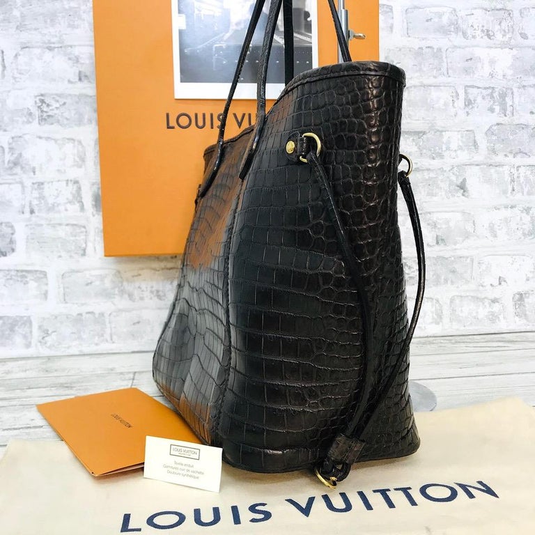 LOUIS VUITTON 'Neverfull' bag in soft tobacco leather alligator leather -  VALOIS VINTAGE PARIS