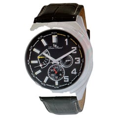 Authentic Lucien Piccard Heritage Black Dial Men's Multifunction Watch 28104BK