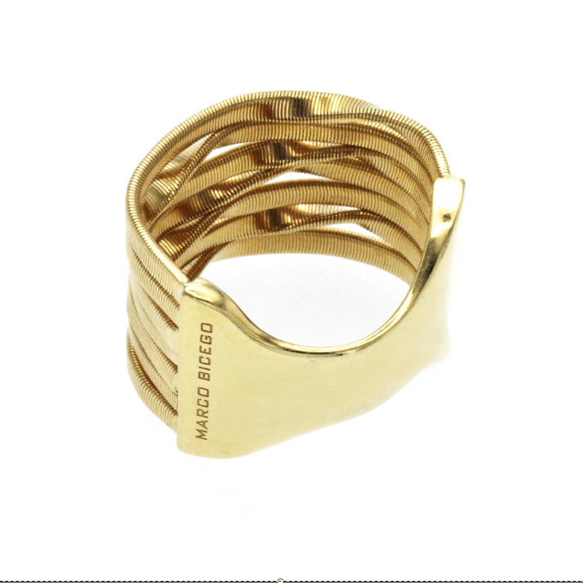 Authentic MarCo Bicego 18K Yellow Gold Marrakech Seven Strand Ring In Excellent Condition For Sale In Los Angeles, CA