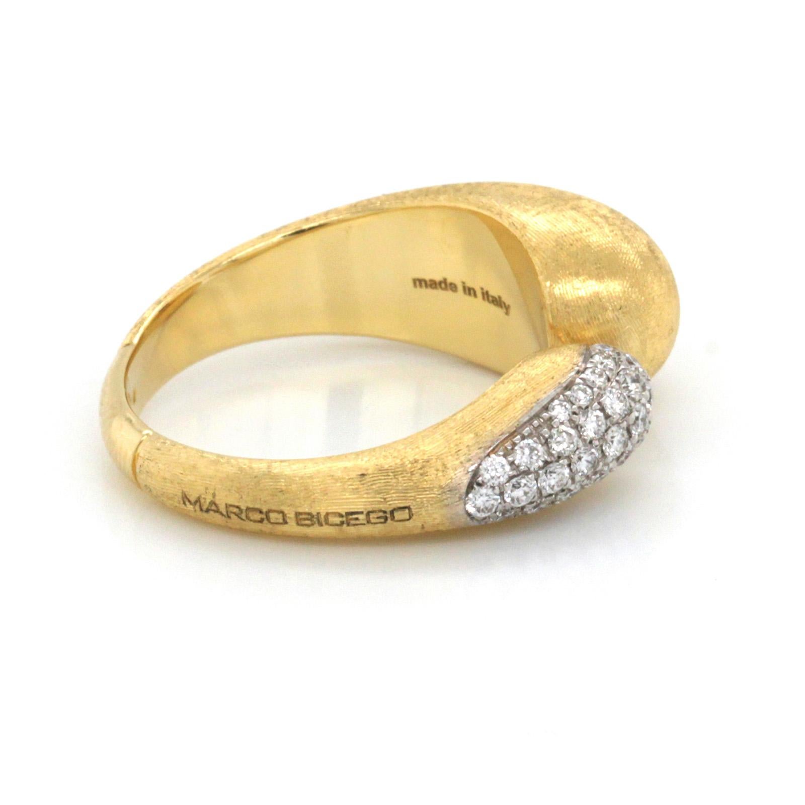 Round Cut Authentic MarCo Bicego Lucia 18 Karat Yellow Gold Diamond Ring