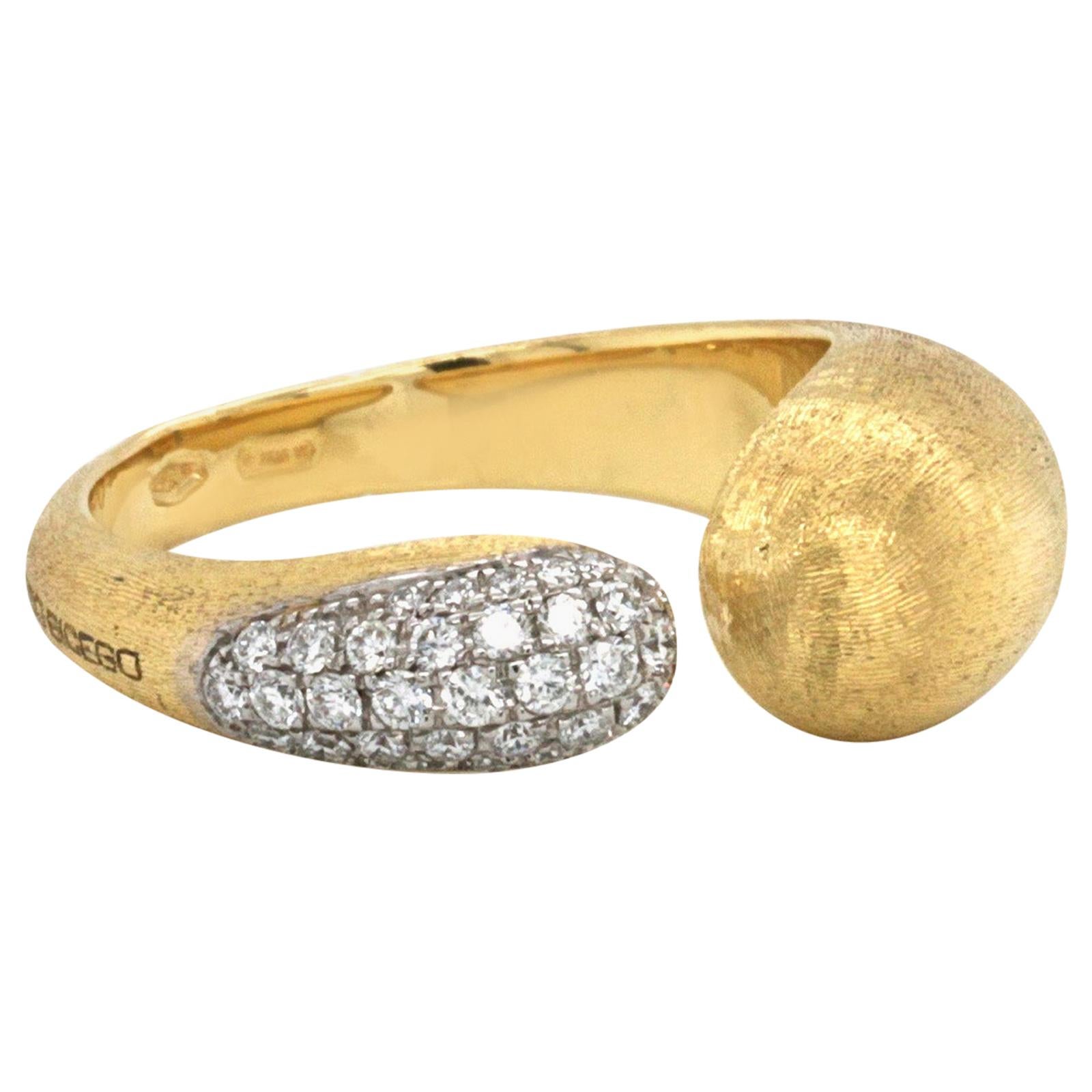 Authentic MarCo Bicego Lucia 18 Karat Yellow Gold Diamond Ring