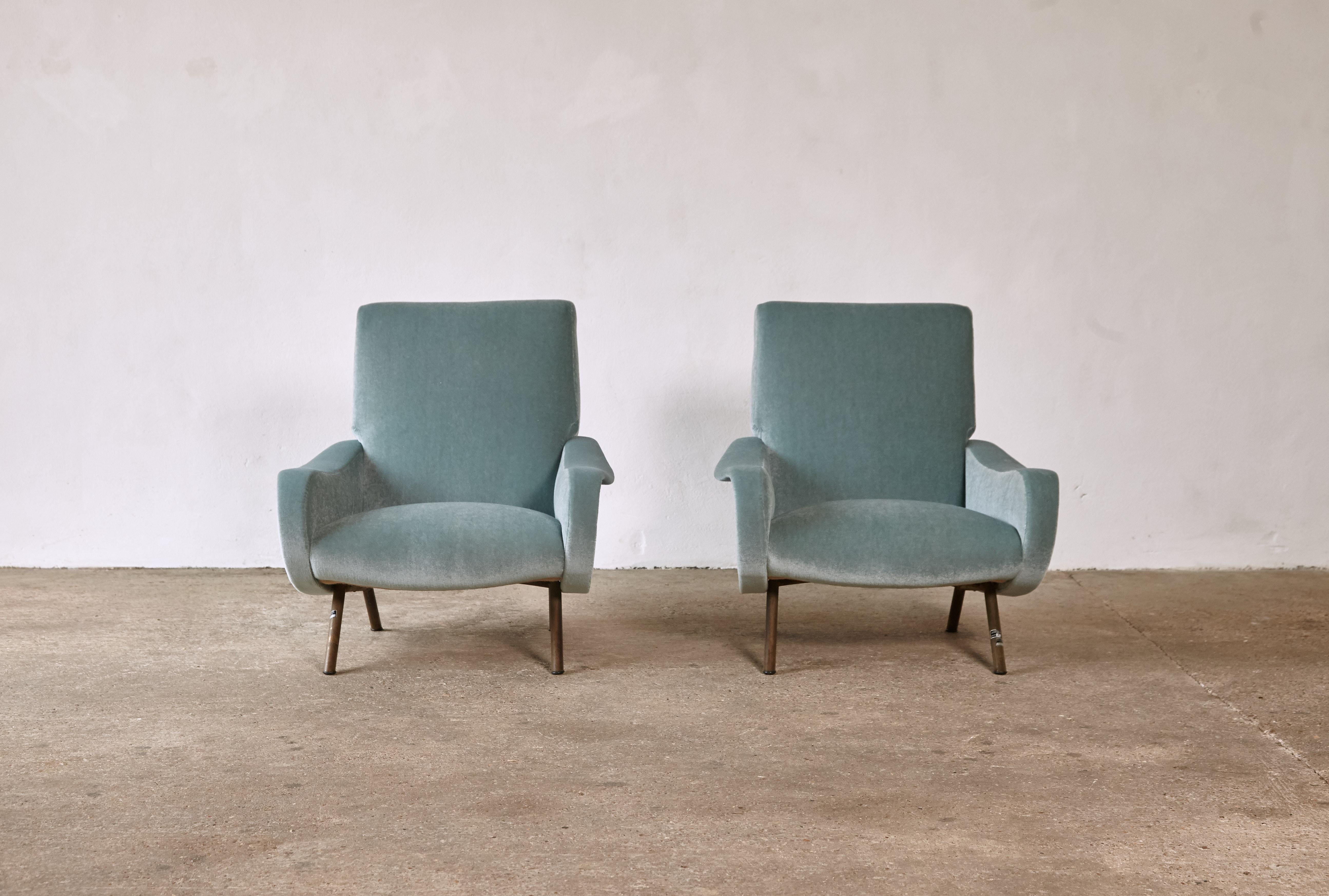 Authentic Marco Zanuso Lady Chairs, 1950s, Newly Reupholstered in Pure Mohair 7