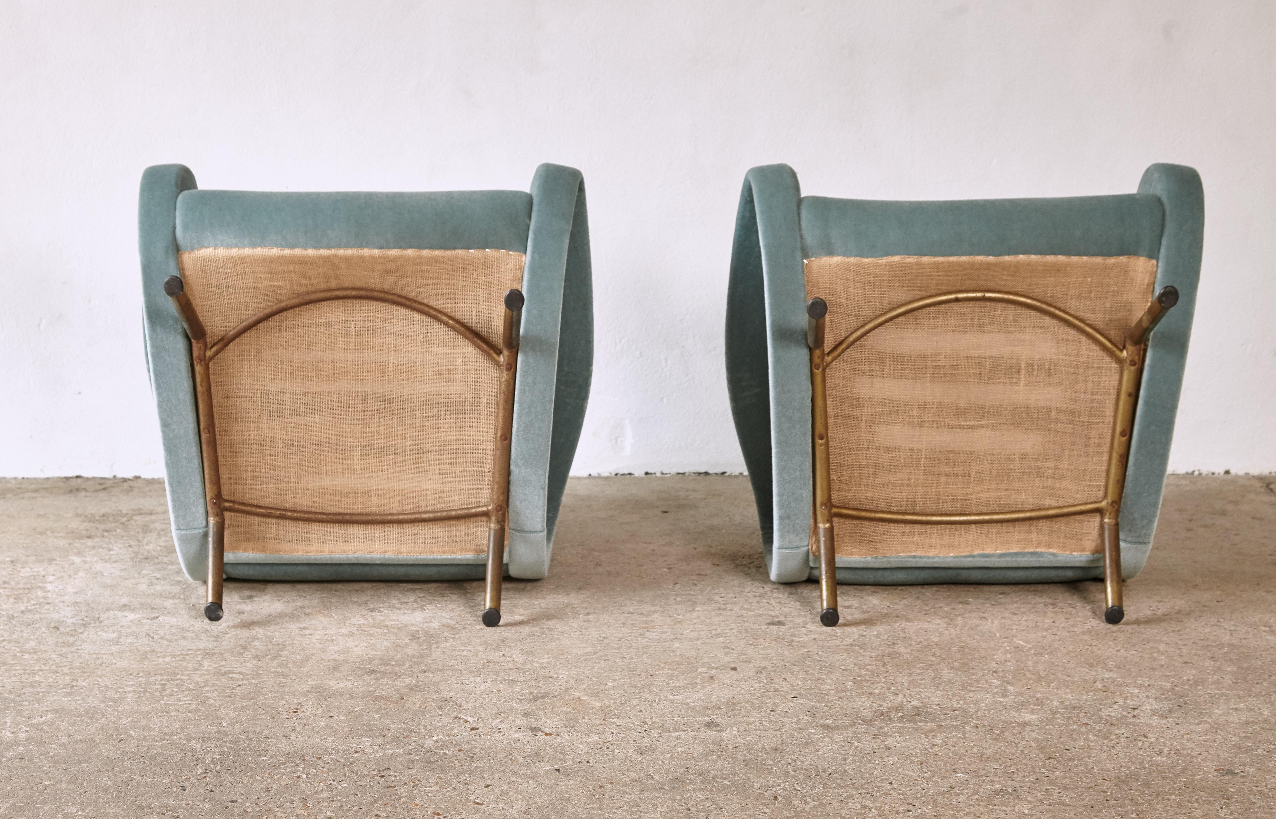 Authentic Marco Zanuso Lady Chairs, 1950s, Newly Reupholstered in Pure Mohair 9