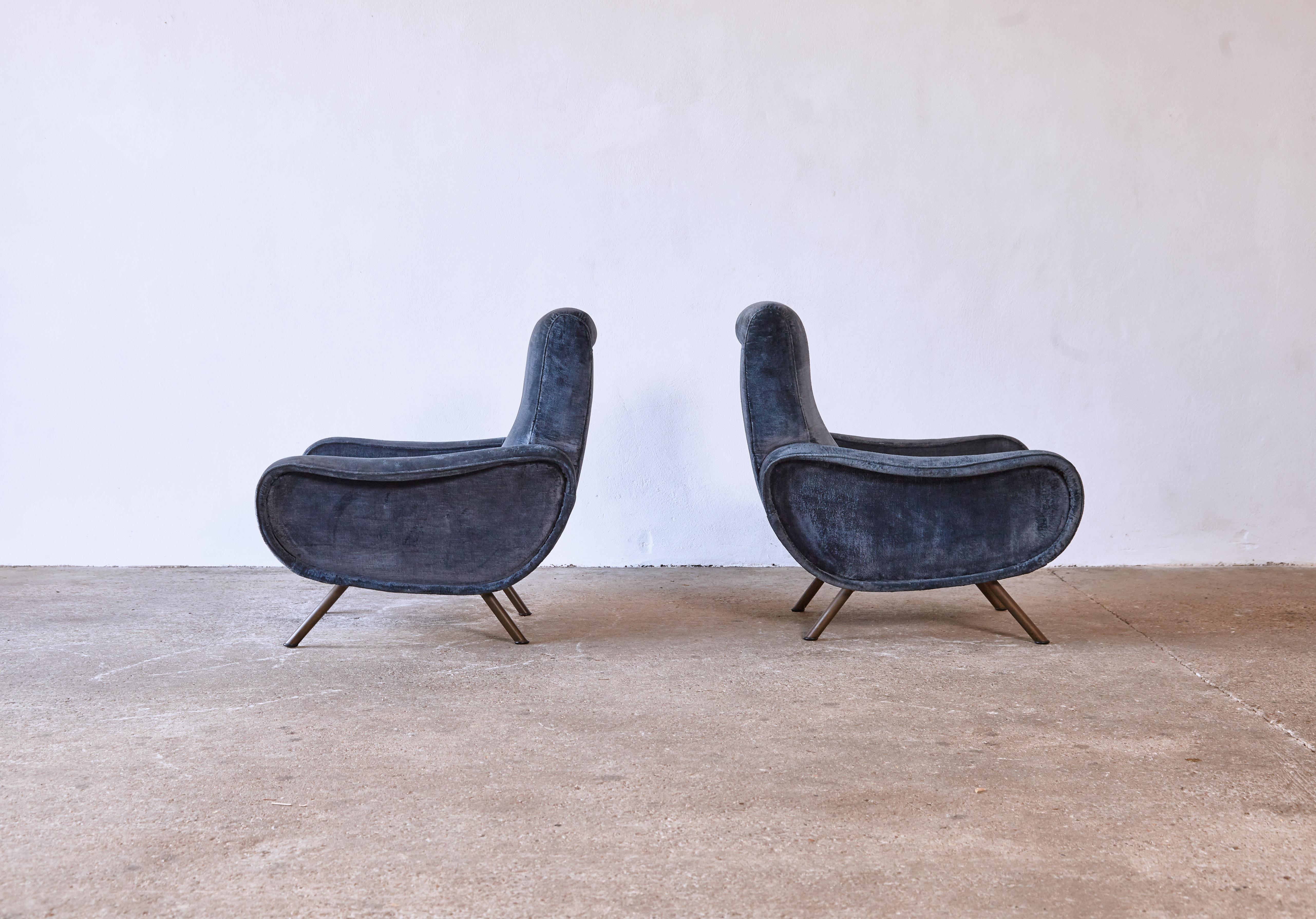 20th Century Authentic Marco Zanuso Lady Chairs, Arflex, Italy, 1950s