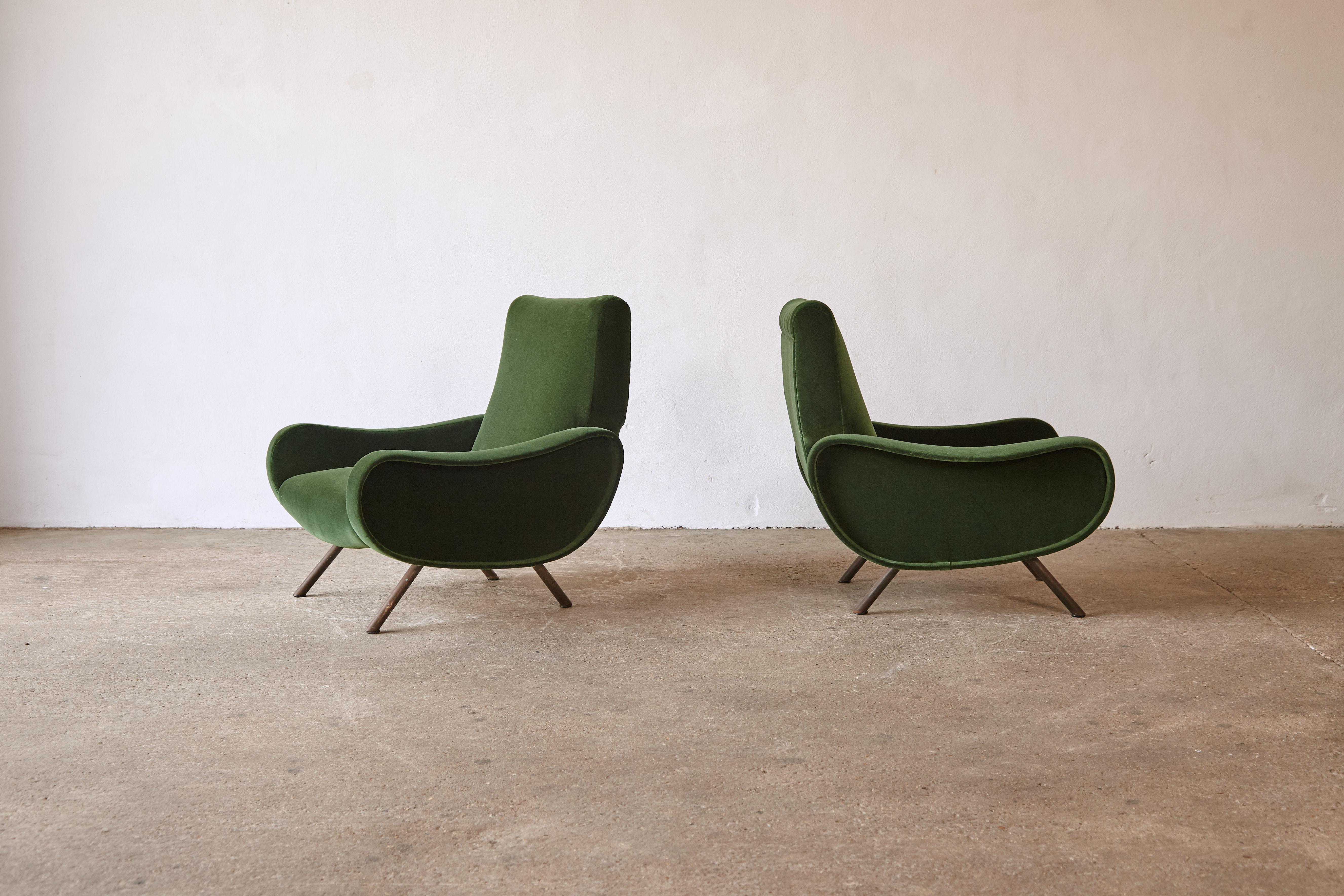 Mid-Century Modern Authentic Marco Zanuso Lady Chairs, Arflex, Italy, 1950s, Newly Reupholstered
