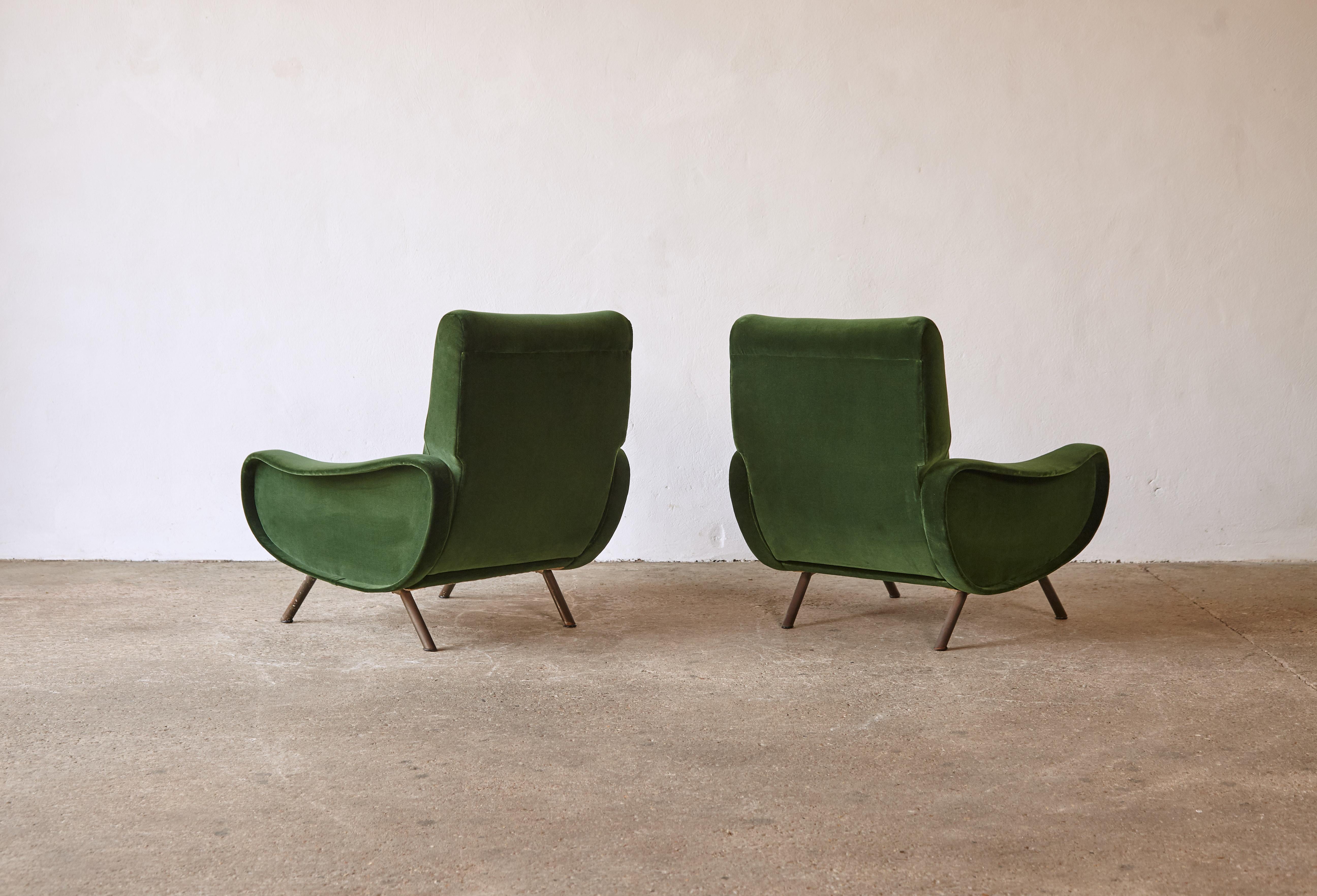 Authentic Marco Zanuso Lady Chairs, Arflex, Italy, 1950s, Newly Reupholstered In Good Condition In London, GB