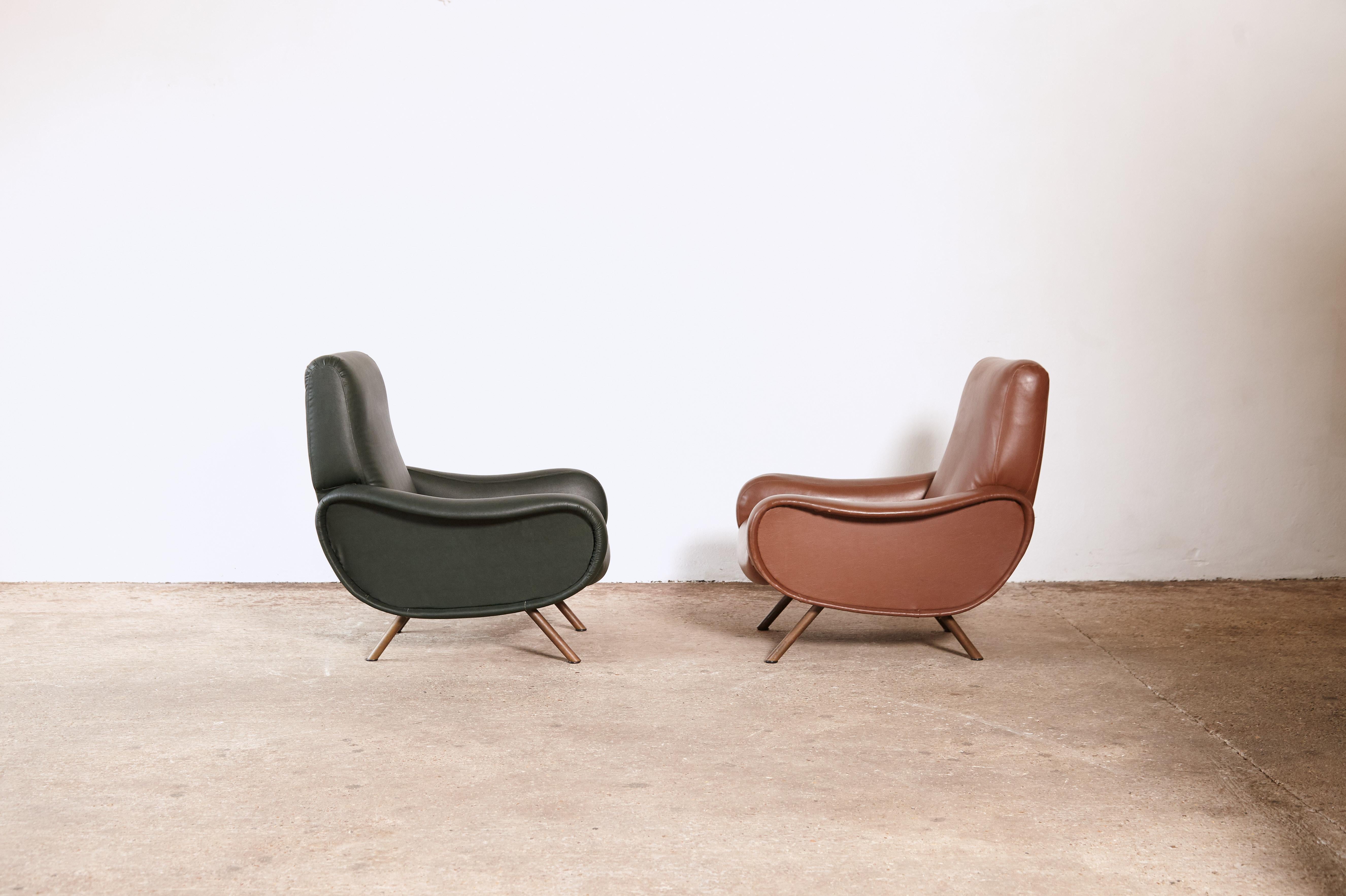 Mid-Century Modern Authentic Marco Zanuso Lady Chairs, Arflex, Italy, 1950s/1960s
