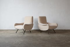 Authentic Marco Zanuso Lady Chairs, Italy, 1950s, New Pure Mohair
