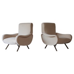 Authentic Marco Zanuso Lady Chairs, Italy, 1950s, New Pure Mohair Authentic Marco Zanuso Lady Chairs, Italy, 1950s, New Pure Mohair