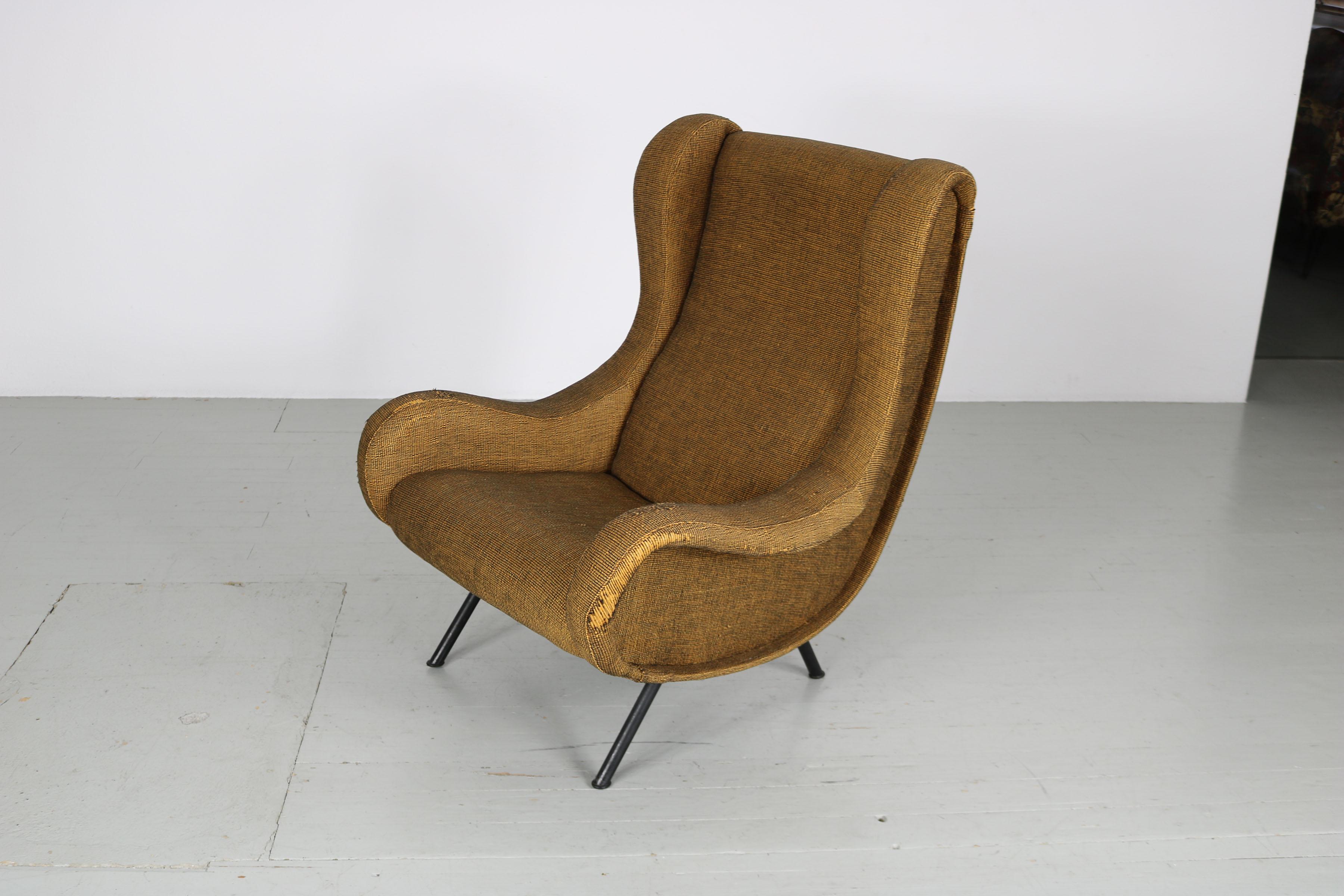Mid-20th Century Authentic Marco Zanuso Senior Chair, Arflex, Italy, 1950s