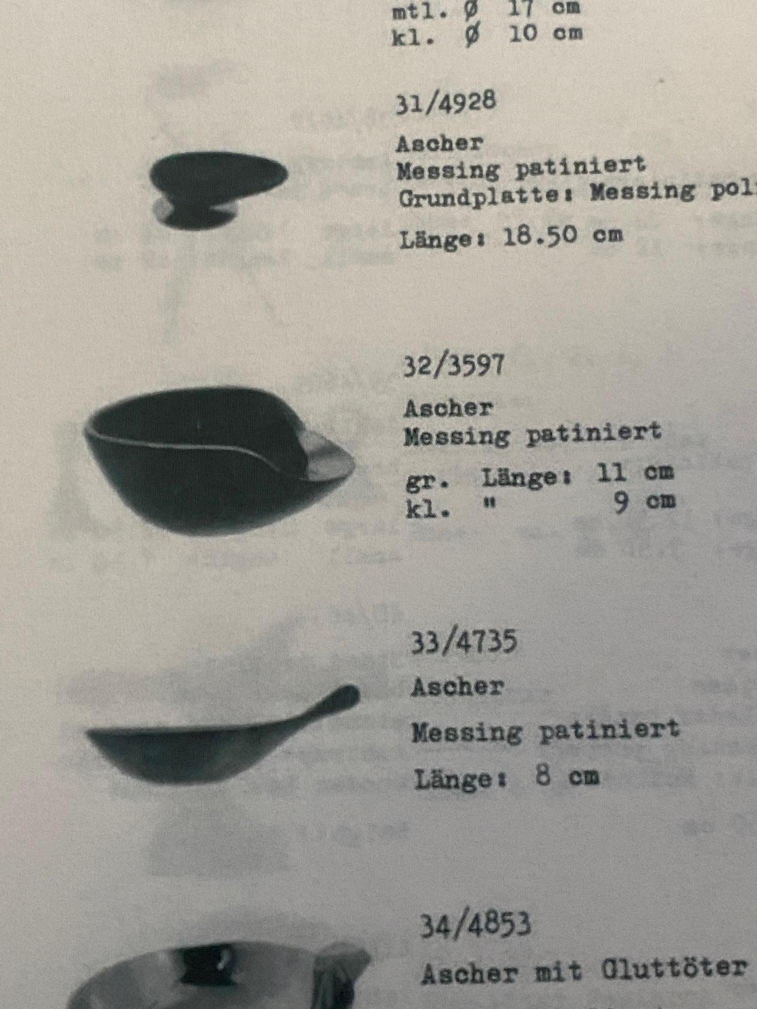 Authentischer massiver Aschenbecher und Feuerlöscher aus Messing von Carl Auböck (Österreichisch) im Angebot