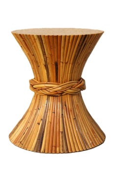 Genuine McGuire Palasan Rattan Pedestal Dining Table Base for Glass Top, Marked