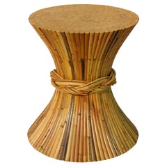 Autentica base per tavolo da pranzo con piedistallo in rattan McGuire per piano in vetro