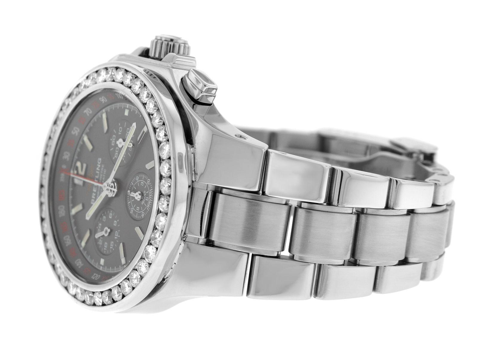 Authentic Men’s Breitling Hercules Steel Diamond Automatic Watch im Angebot 3
