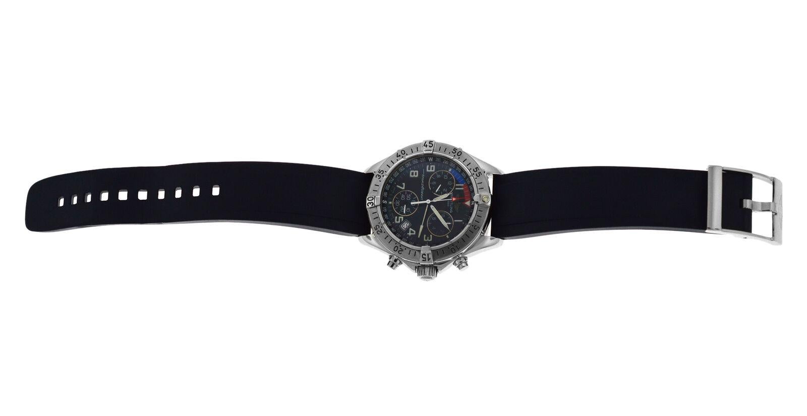 Authentic Men's Breitling SuperOcean Steel Date Quartz Watch For Sale 2