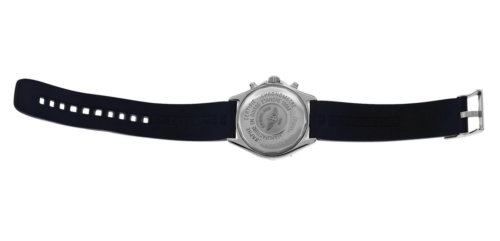 Authentic Men's Breitling SuperOcean Steel Date Quartz Watch For Sale 3