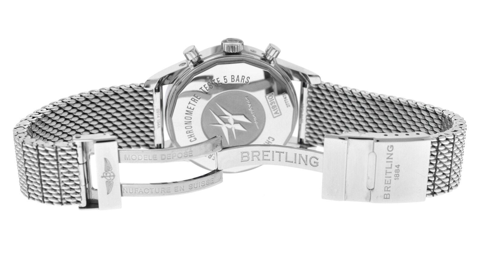 Authentic Men's Breitling Transocean Steel Chronograph Moon Watch im Angebot 1
