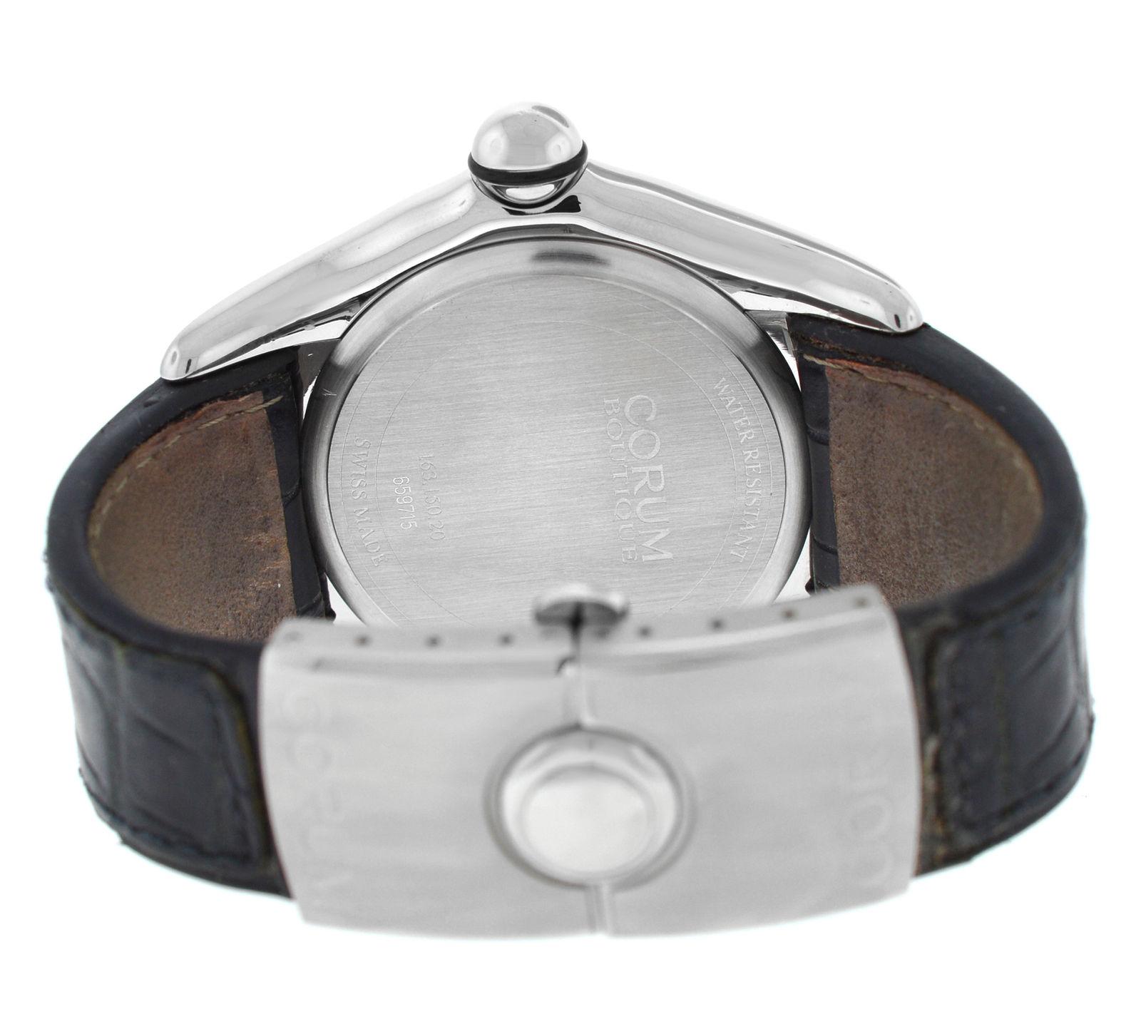 Authentic Men’s Corum Boutique Bubble Steel Diamond Quartz Watch In Excellent Condition For Sale In New York, NY