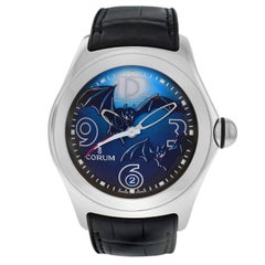 Authentische Herren Corum Bubble Limited Edition Fledermaus Stahl-Automatikuhr