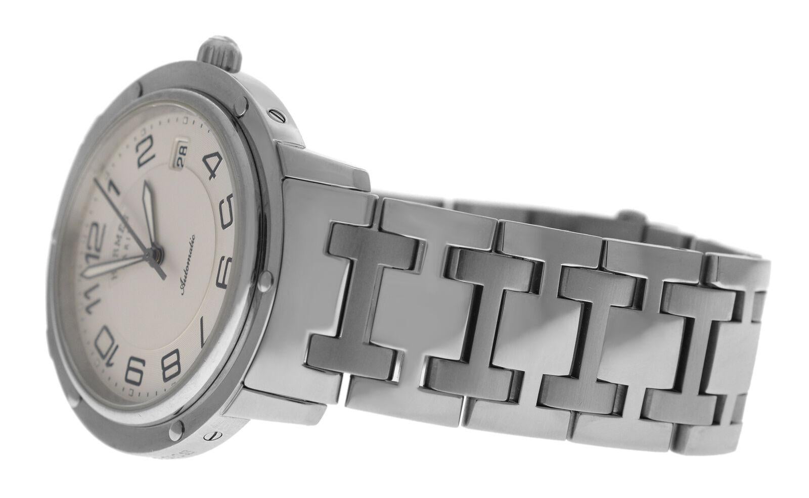 Men's Authentic Men’s Hermes Clipper Date Steel Automatic Watch For Sale